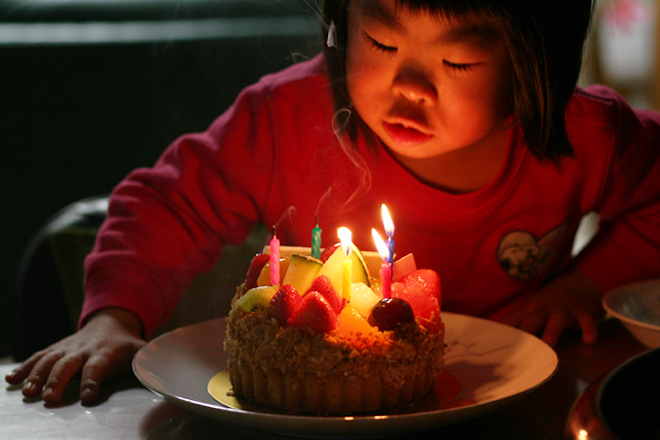ダウン症児の成長日記　5際誕生日ケーキ